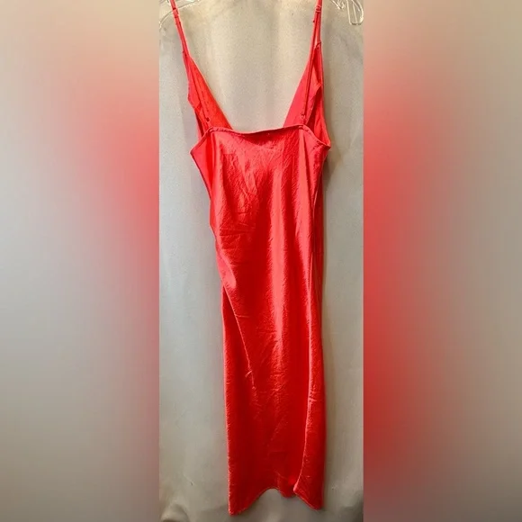 Double Zero Midi Dress Color Orange Coral Neon Size Lovely Large - Picture 4 of 7